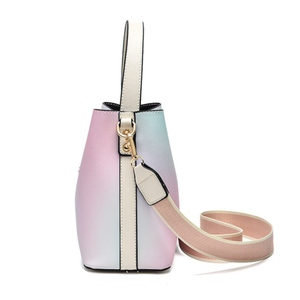 Bolso de Mano Rosa Popular al por Mayor, Nuevo, Económico, Original y de Moda, Bolso Tipo Cubo de Cuero PU para <span class=keywords><strong>Mujer</strong></span> - Product Image 3