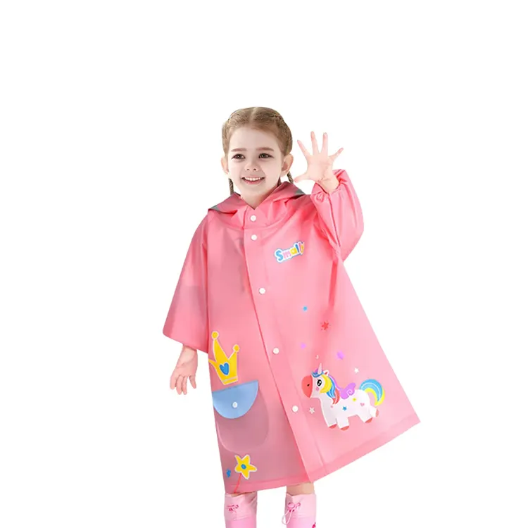 LOTUS New PVC Fashion Cartoon Children's Raincoat Kids Rain Jacket Thick Poncho Waterproof for Kids