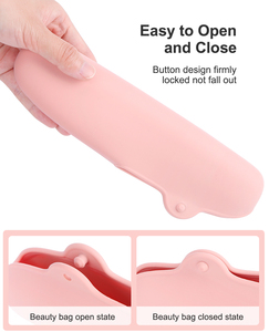 Pochette cosmétique de qualité alimentaire, étui de voyage imperméable en silicone pour pinceaux de maquillage, sac pour pinceaux de maquillage - Product Image 3