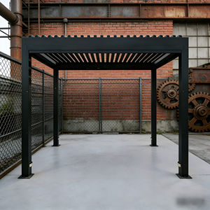 Pergola in Alluminio Impermeabile 8 X 8 Piedi con Lati e Barra, Verniciata a Polvere con LED per Giardino Esterno - Product Image 6