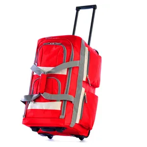 Custom Logo Red Golf Shoes Clothing Large Capacity Durable Traveling Bags With Wheels Trolley