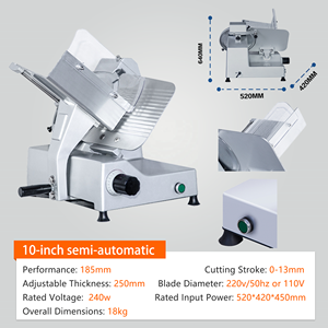 Rebanadora de Carne Automática Eléctrica, Cortadora de Alimentos para <span class=keywords><strong>Delicatessen</strong></span>, Cortadora de Verduras, Cuchilla y Carro Desmontables de Acero Inoxidable para Cocina - Product Image 3