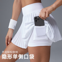 Mini jupe de sport d'été pour femmes à séchage rapide Culottes de tennis respirantes avec logo de taille de jupe de yoga anti-exposition couvrant les fesses