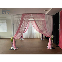 Kit de tréteaux et rideaux réglables robustes pour mariage avec barre transversale en aluminium (2-16 pieds) finition argentée, rideau en velours pour salons professionnels