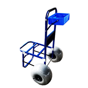 Carrello pieghevole della spiaggia del carrello di pesca del carrello del carrello della spiaggia del rimorchio della tavola da surf con la ruota dell'aerostato - Product Image 2