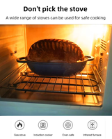 Ustensile de cuisson indispensable pour les passionnés : Pot à pain ovale en fonte émaillée 2,8 QT, anti-rouille, 2-en-1, disponible en plusieurs couleurs