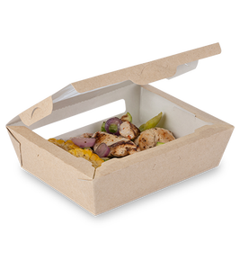 กล่องกระดาษคราฟท์สีขาวสำหรับอาหารกลางวันอเนกประสงค์ OSQ SALAD 1000 แบบขายส่ง พร้อมฝาใส สามารถใส่สลัดได้  รับทำโลโก้ตามสั่ง - Product Image 1