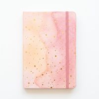 Carnet personnalisé avec élastique, couverture aquarelle dorée mouchetée, organiseur de journal de travail pour bureau et planification professionnelle