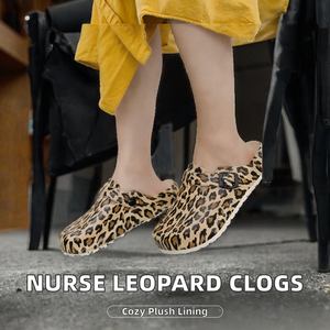 Nurse <b>Clogs</b> Casual Comfortable Breathable Waterproof Leopard Print Platform Garden <b>Mules</b> Summer Winter Shoes - Product Image 2