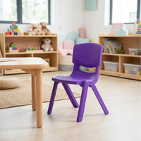 Chaise d'école maternelle empilable pour enfants, en plastique E0 épaissi, dossier ergonomique, imperméable, gain de place, haute résistance