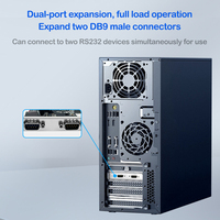 Tarjeta de Expansión Serial PCI-E de 2 Puertos para Uso en Escritorio, Adaptador PCI-E a DB9 RS-232 con Chip WCH382, Diseño de Altura Completa
