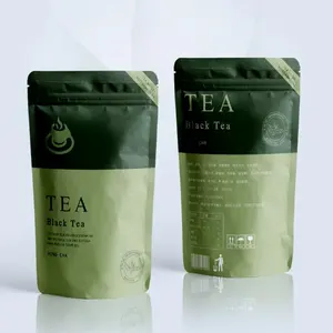 Custom Order Accepted Small MOQ 1000pcs resealable Plastic Green Tea Bag with Zipper Recyclable Packaging Bags