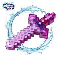 Nouveau design, pistolet à eau transparent Pixel Square Long Sword, jouet lanceur d'eau rétractable pour enfants, vente en gros pour l'été