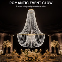 Lustre créatif en acrylique LED avec bougies perlées, télécommande AC, décorations pour mariage et fêtes