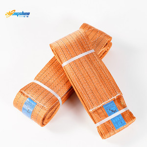 Sangle de levage en polyester haute ténacité certifiée CE-GS, capacité de 1 à 5 tonnes, sangle verte œil-œil, garantie 1 an - Product Image 3