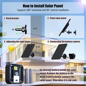 Kit <span class=keywords><strong>de</strong></span> montage étanche pour caméra <span class=keywords><strong>Blink</strong></span> avec panneau solaire 3W/5W, batterie 2600mAh/4000mAh, câble ETFE <span class=keywords><strong>de</strong></span> 4m, chargeur solaire <span class=keywords><strong>de</strong></span> <span class=keywords><strong>surveillance</strong></span> OEM - Product Image 5