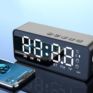 Altavoz Inalámbrico BT, Mini Reloj Despertador Portátil, Mini Altavoz con Sistema <span class=keywords><strong>de</strong></span> Transmisión <span class=keywords><strong>de</strong></span> <span class=keywords><strong>Voz</strong></span>, Sistema <span class=keywords><strong>de</strong></span> Audio con Ranura para Tarjeta - Product Image 4
