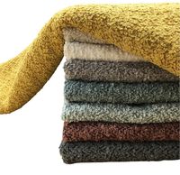 Tissu d'ameublement pour canapé en chenille bouclée 100 % polyester, teint en fil, uni, transparent, poids moyen, antistatique, vente en gros