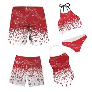 Traje de Baño de Lujo Personalizado ODM con Estampado de Papá Noel, Conjunto de 4 Piezas para Mujer, Bikini, Ropa de Playa, MOQ 50 - Product Image 1