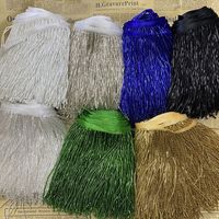 Franges en tube de verre de haute qualité, 15 cm, 5,5 yards par rouleau, pour robe de danse latine, à pampilles de perles de verre, diverses couleurs