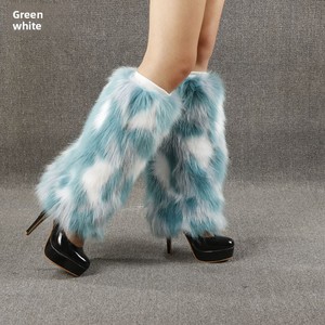 Stivale lungo autunno inverno da <span class=keywords><strong>donna</strong></span> copre Leggings a gamba alta in peluche di finta volpe calda Performance da palcoscenico con pelliccia di volpe scaldamuscoli - Product Image 1