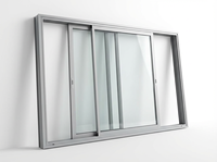 Dreispuriges Aluminium-Schiebefenster Präzisions-Kugellagerrollen Nahtloses Großformat Gehärtetes Glas Eloxierter Rahmen