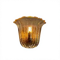Applique murale en verre texturé ambre, style vintage, LED E27, intensité variable, pour hôtel, café
