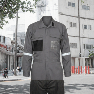 Overol de Seguridad Gris, Ropa de Trabajo, Uniforme de Gestión de Emergencias, Logotipo Personalizado, Ropa de Inspección Industrial - Product Image 2