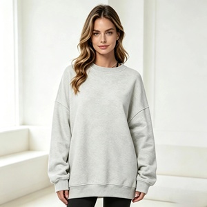 Women Streetwear Sweatshirt Custom 100% Cotton Crewneck with Logo Overweight Puff Printing Hoodies Manufacturers - Product Image 3