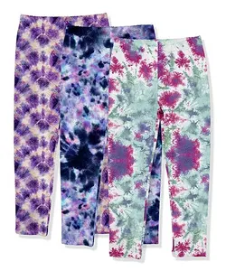 Vêtements de Yoga OEM/ODM personnalisés pour tout-petits, leggings zèbre à pois pour filles, Pack de 5