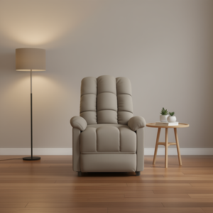 เก้าอี้ปรับเอนกำมะหยี่สีเทาอมน้ำตาลแบบแมนนวล โครงโลหะ บุฟองน้ำ ดีไซน์ร่วมสมัย เฟอร์นิเจอร์ห้องนั่งเล่น - Product Image 2