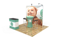 Kit d'affichage incurvé de 3 m pour salon professionnel, toile de fond portable SEG pop-up avec comptoir pour stand d'exposition