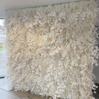 Décoration murale en macramé tissé à la main MoKtong avec arrangement de fleurs artificielles en soie blanche pour l'intérieur de la maison bohème