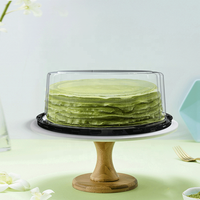 Boîtes d'emballage pour gâteaux en PET de qualité alimentaire, transparentes, rondes, en plastique, avec couvercle anti-buée