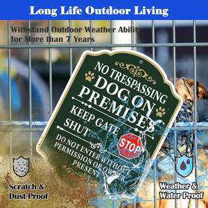 10*7 Custom Nenhum Cão de invasão em Instalações Mantenha o Portão Fechado Não Entre no Sinal, 7X10 Polegadas Rust Free Aluminum Beware of Dog Sign - Product Image 5