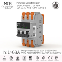 Disjoncteur miniature (MCB) 3P 54mm en cuivre, design industriel de pointe, câblage rapide, conforme aux normes UL489, CSAC22.2No5, IEC EN60898-1, unique