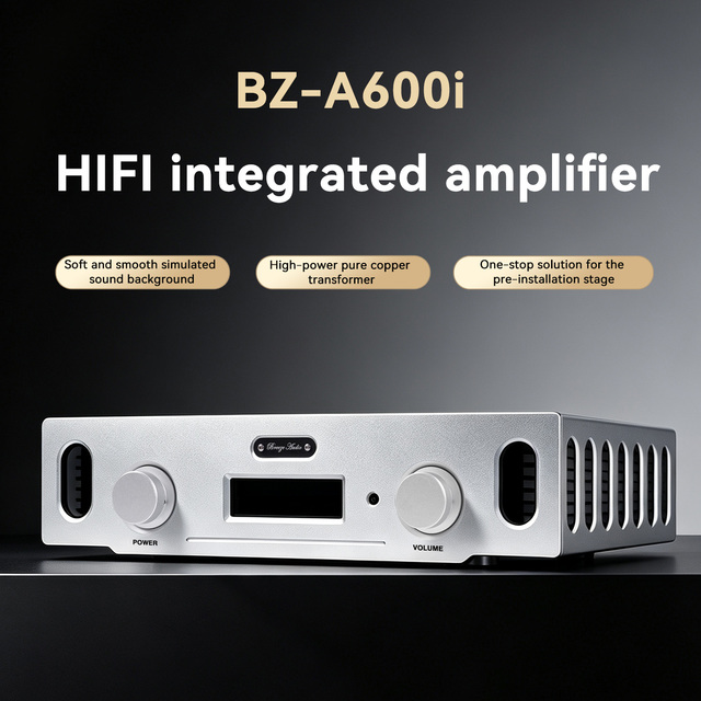 BRZHIFI BZ-A600i Audiophile Grade HIFI Integrated Amplifier Professional Stereo Power Amp for Home Theater Music System