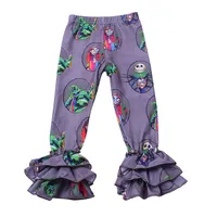 Anak-anak Jatuh Butik Pakaian Anak Pakaian Balita Vampir Desain Icing Ruffle Celana untuk Hari Halloween Rakasa Legging Bayi