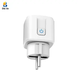 Tuya Smart Plug 16A 220V Sem Fio WiFi Smart Plug Estatísticas de Eletricidade Smart Socket EU Mini Socket Alexa Google controle Socket