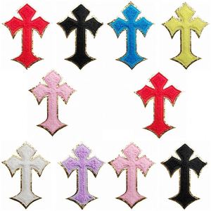 New <b>Iron</b> on 20 Colors Jesus God Cross Chenille Patches for Decoration - Product Image 5