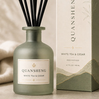 Diffuseur de parfum d'ambiance à bâtonnets, diffuseur à bâtonnets d'arôme noir, bouteille en verre rose, diffuseur décoratif à bâtonnets