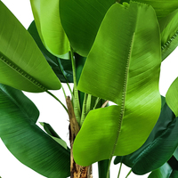 Petit bananier en pot en plastique avec feuilles réalistes en fil de fer, design écologique, léger, résistant aux UV, durable, hauteur 250 cm