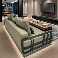 Colección de Decoración para el Hogar Boloni, Juego de Sofás de Cuero Convertibles de Alta Gama, Juego de Sofás Modulares de Diseño para Apartamento o Villa