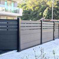 Panel de Cerca WPC Moderno con Grano de Madera 3D, Ignífugo, Impermeable e Insonorizado para Parques Públicos, Seguridad en Primera Línea