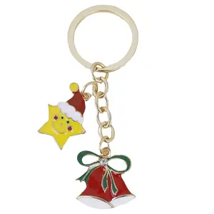 Alloy Creative Christmas Small Gift Santa Claus Pendant Bell Christmas Tree Keychain Chain Snowflake Keychain