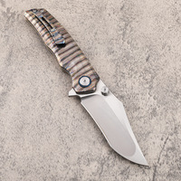 Couteau de poche pliant tactique de survie en acier VG10 premium, avec roulement à billes en céramique encastré en titane TC4, 60 HRC, motif flamme, OEM