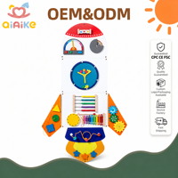 Panel Dinding Papan Aktivitas Kayu Multifungsi Montessori Mainan Edukasi Sensorik untuk Balita Anak Prasekolah OEM ODM