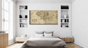 Sala de decoración del hogar película de El Señor de los anillos mapa lona HD cartel mundo mapa del mundo pintura - Product Image 4