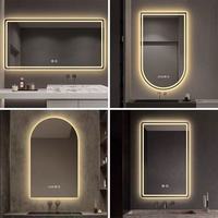 Miroir intelligent YIMU moderne à LED en forme de cœur avec commande tactile, cadre en alliage d'aluminium, miroir mural pour salle de bain