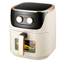 Friteuse à air 7L avec fenêtre de visualisation, panier unique, cuisinière électrique de comptoir, contrôle de température 80-200°C, pour usage domestique, commercial et VR